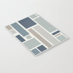 Modulus Minimalist Geometric Retro Modern Pattern in Neutral Blue Grey Tones Notebook Gallery Image 3