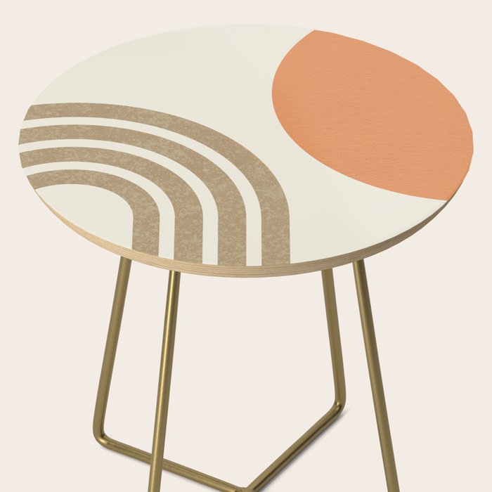 Mid-Century Modern - Orange Sun and Rainbow Side Table Gallery Image 2