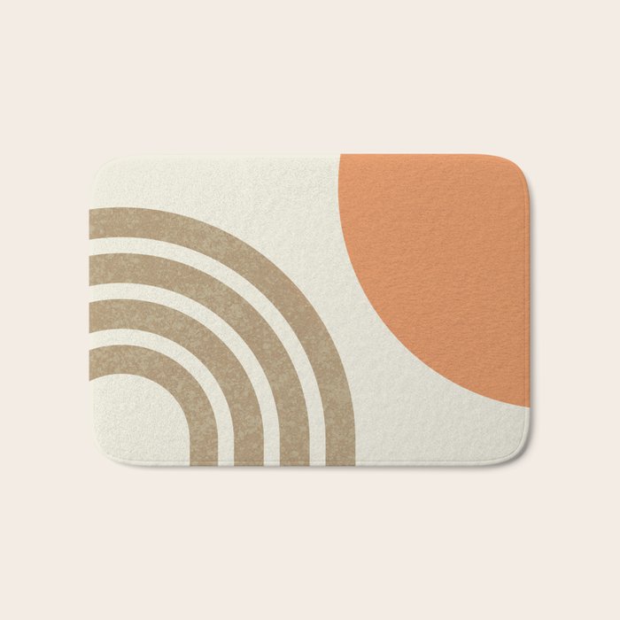 Mid-Century Modern - Orange Sun and Rainbow Bath Mat Gallery Image 1