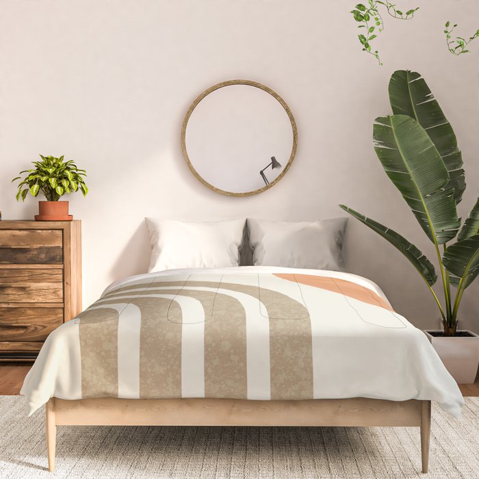 Mid-Century Modern - Orange Sun and Rainbow Comforter Gallery Image 3