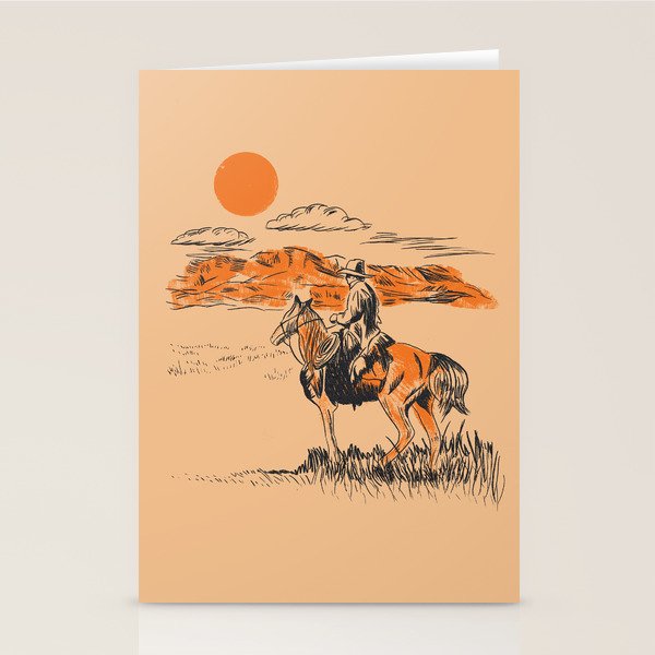 Old Western Cowboy Stationery Card Gallery Image 2