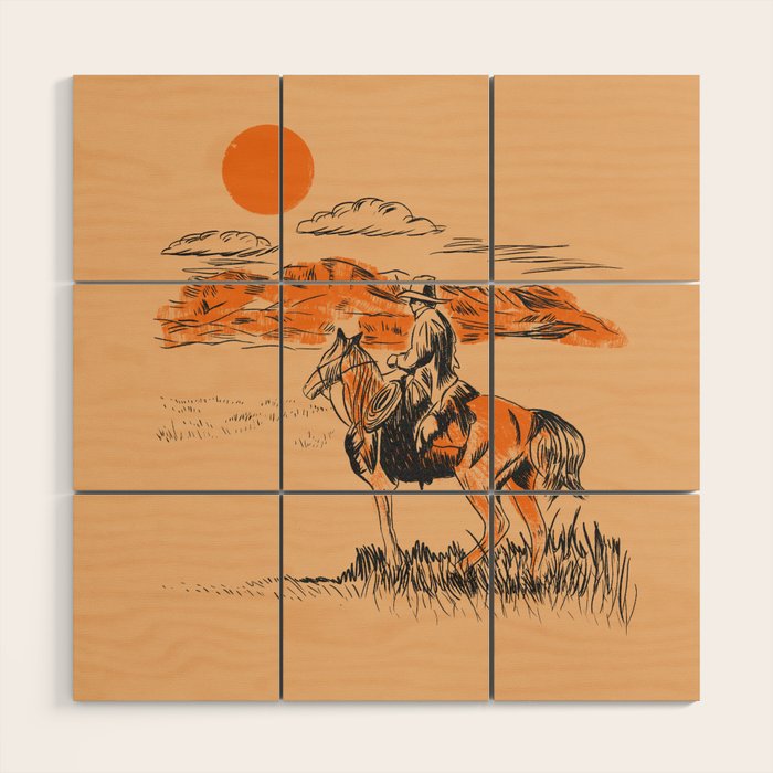 Old Western Cowboy Wood Wall Art Gallery Image 1
