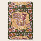 Rooster Painting in Forest Green - Folk Art Style Cutting Board Gallery Image 1