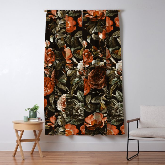 Autumn Winter Flowers Window Curtain Gallery Image 5