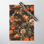 Autumn Winter Flowers Wrapping Paper Gallery Image 1