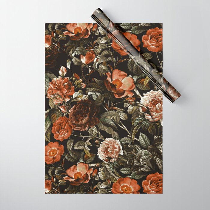 Autumn Winter Flowers Wrapping Paper Gallery Image 1