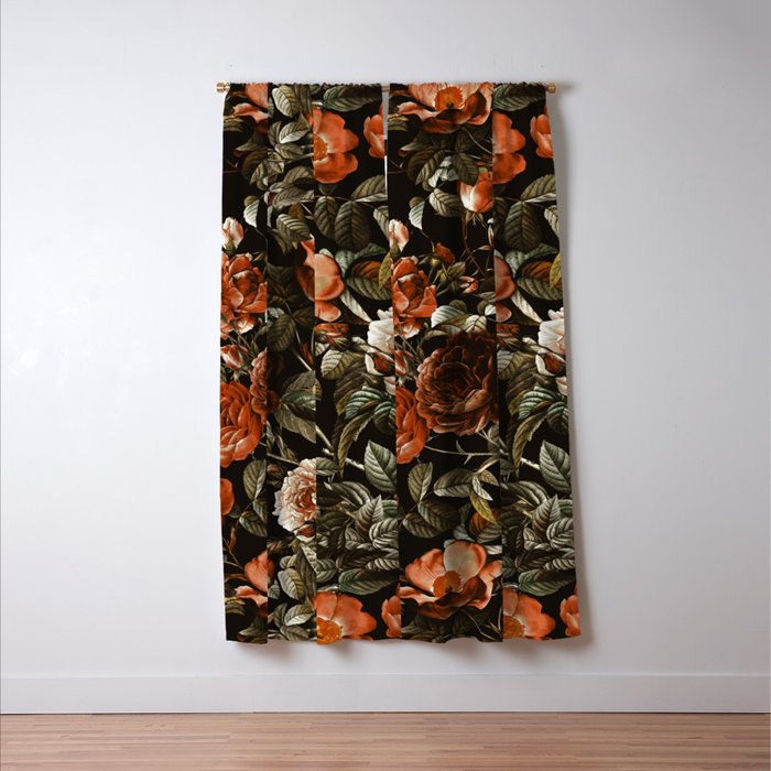 Autumn Winter Flowers Window Curtain Gallery Image 3