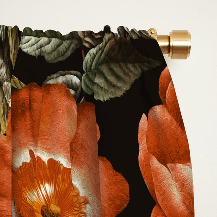 Autumn Winter Flowers Window Curtain Gallery Image 2