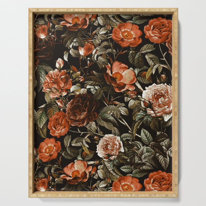 Autumn Winter Flowers Serving Tray Gallery Image 1