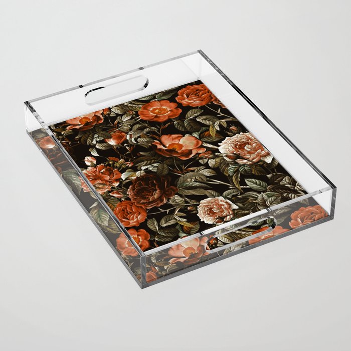 Autumn Winter Flowers Acrylic Tray Gallery Image 1