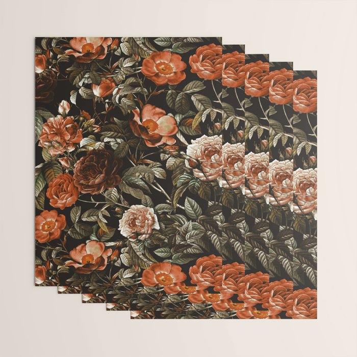 Autumn Winter Flowers Wrapping Paper Gallery Image 3