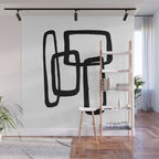 Mod Ink White Background Wall Mural Gallery Image 1