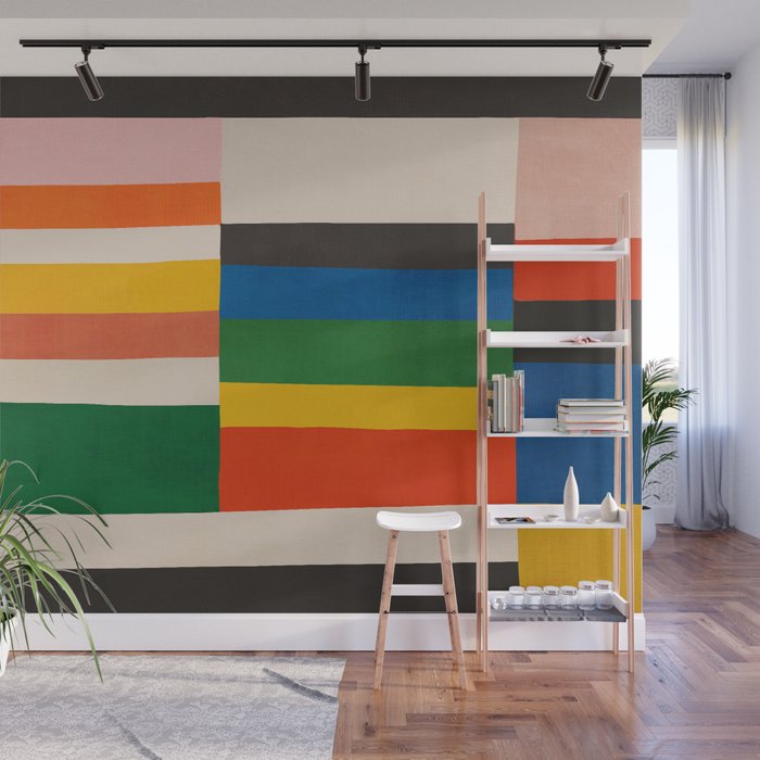 Mid-Century Geometric Artwork Painting Wall Mural Gallery Image 1