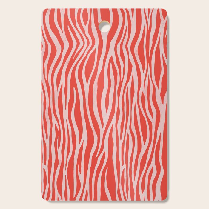 Dopamine Zebra Stripe Animal Print In Red Cutting Board Gallery Image 1