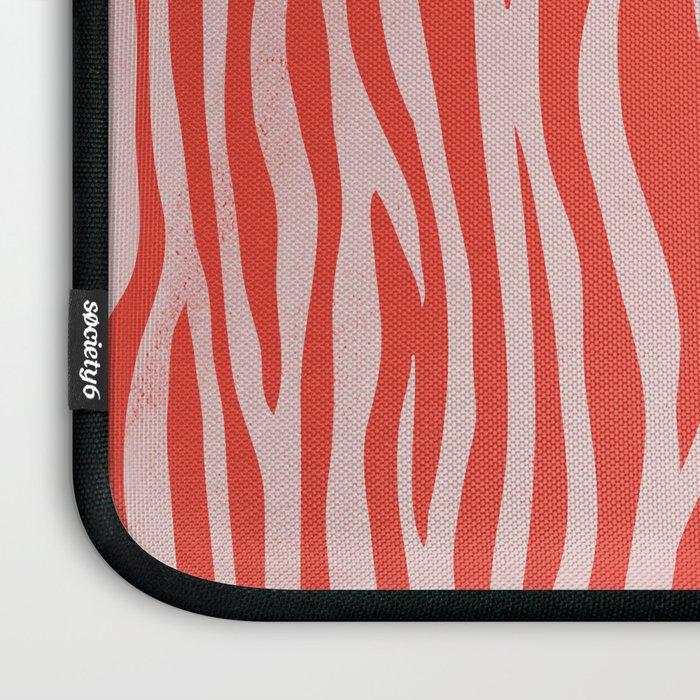 Dopamine Zebra Stripe Animal Print In Red Laptop Sleeve Gallery Image 3