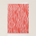 Dopamine Zebra Stripe Animal Print In Red Stationery Card Gallery Image 2