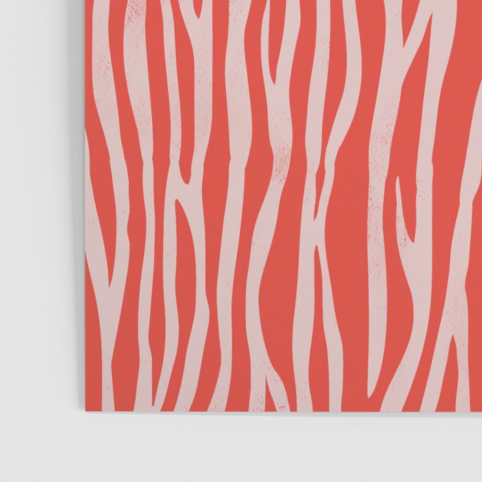 Dopamine Zebra Stripe Animal Print In Red Poster Gallery Image 3