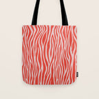 Dopamine Zebra Stripe Animal Print In Red Tote Bag Gallery Image 1