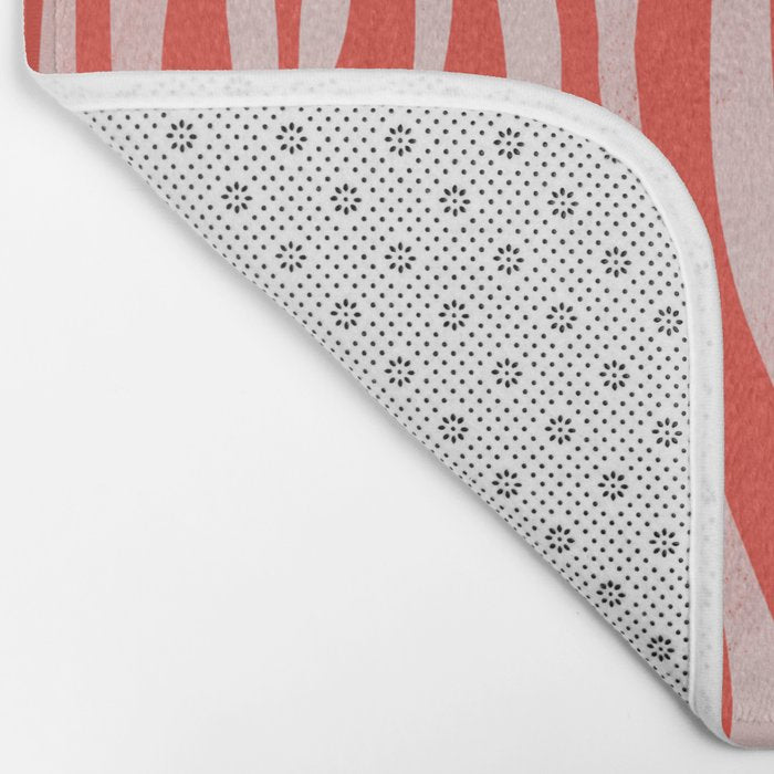 Dopamine Zebra Stripe Animal Print In Red Bath Mat Gallery Image 2