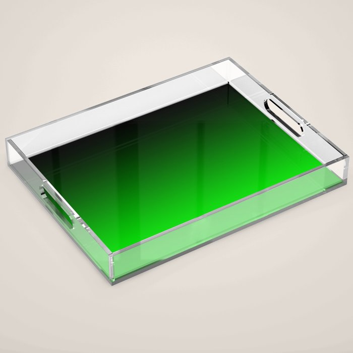 Black Lime Green Neon Nights Ombre Acrylic Tray Gallery Image 1