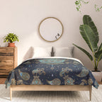 Hamsa Hand -Hand of Fatima Blue Gemstones Comforter Gallery Image 3