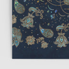 Hamsa Hand -Hand of Fatima Blue Gemstones Poster Gallery Image 3