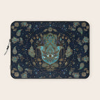 Hamsa Hand -Hand of Fatima Blue Gemstones Laptop Sleeve Gallery Image 1