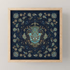 Hamsa Hand -Hand of Fatima Blue Gemstones Mini Art Print Gallery Image 1