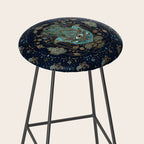 Hamsa Hand -Hand of Fatima Blue Gemstones Stool Gallery Image 2