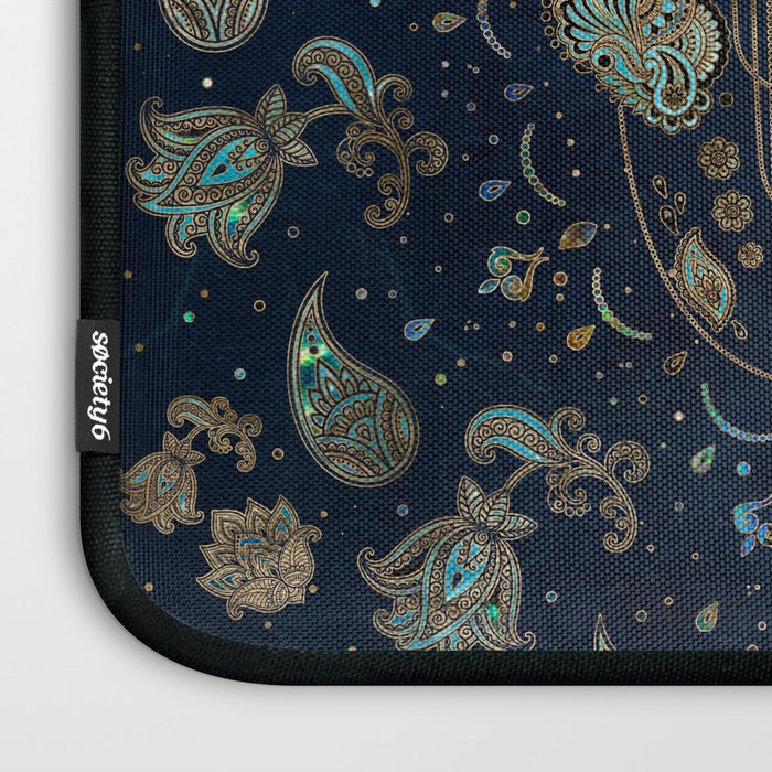 Hamsa Hand -Hand of Fatima Blue Gemstones Laptop Sleeve Gallery Image 3