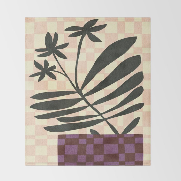 Abstract-botanical 45 Throw Blanket Gallery Image 2