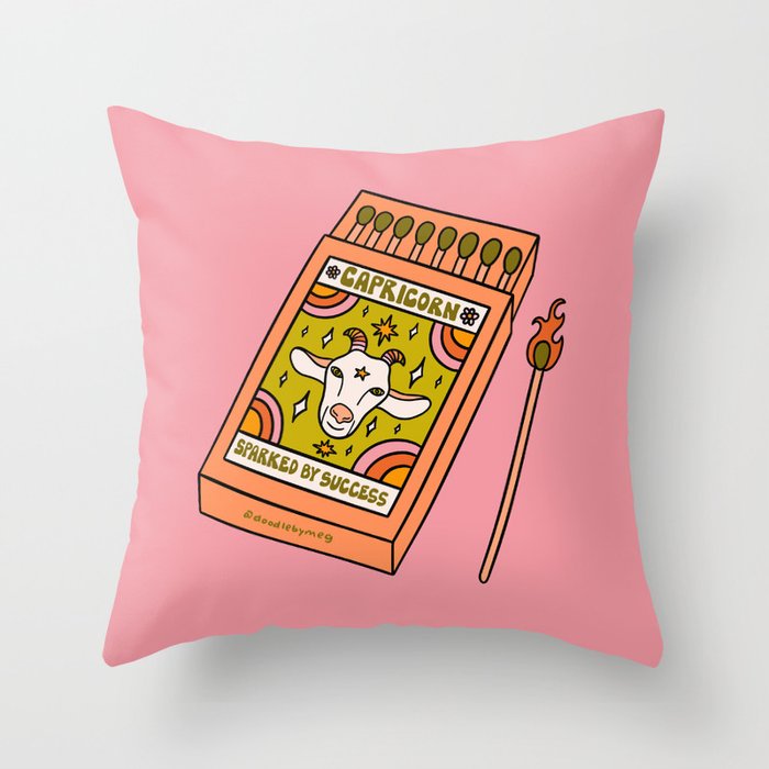 Capricorn Matchbox Throw Pillow Gallery Image 1