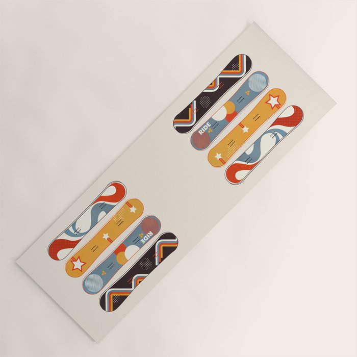 Retro Snowboards  Yoga Mat Gallery Image 1