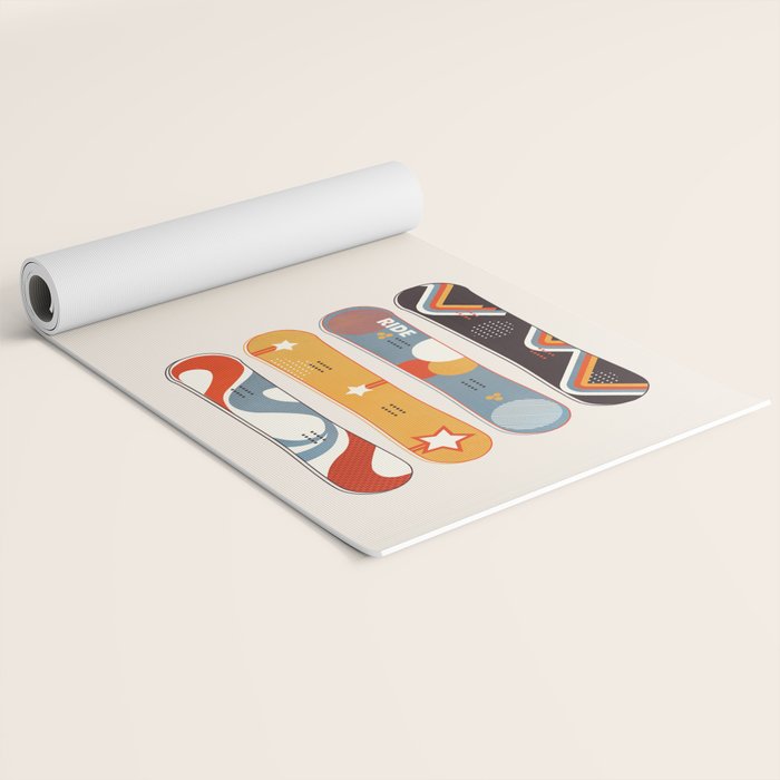 Retro Snowboards  Yoga Mat Gallery Image 2