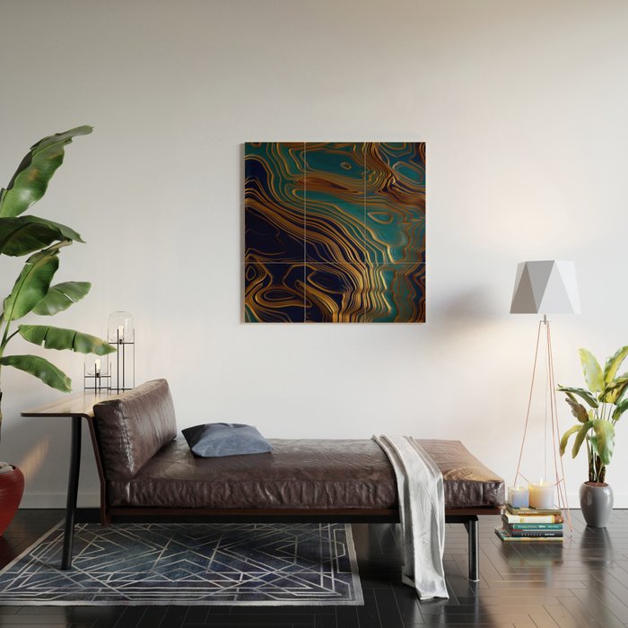 Peacock Ocean Wood Wall Art Gallery Image 2