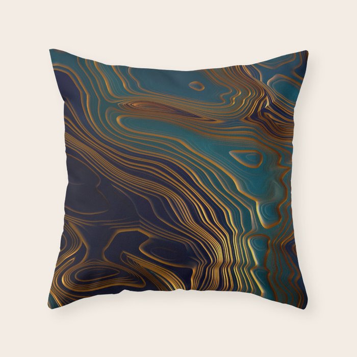 Peacock Ocean Throw Pillow Gallery Image 6