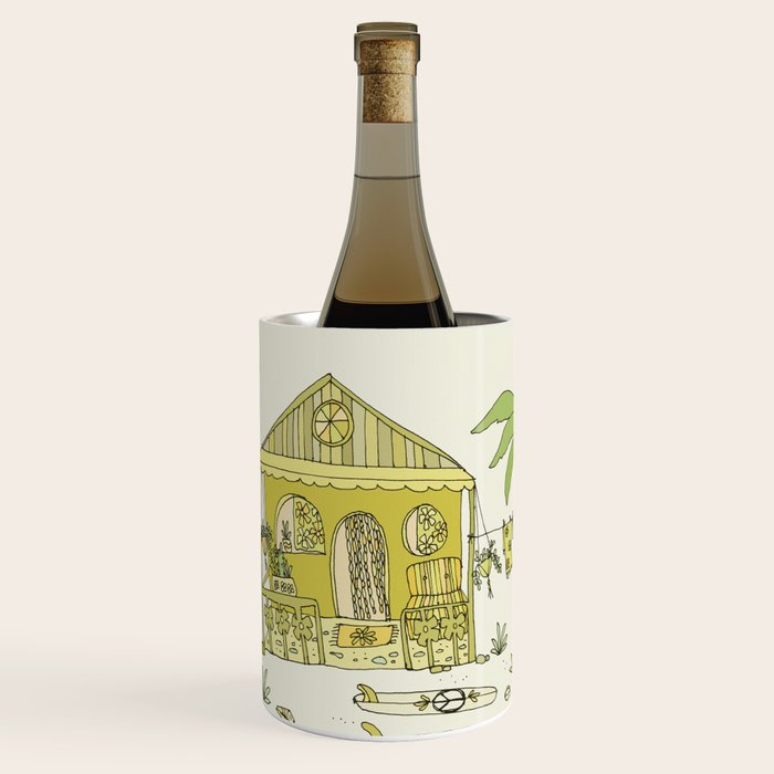 simple living costa rica pura vida // retro surf art by surfy birdy Wine Chiller Gallery Image 1