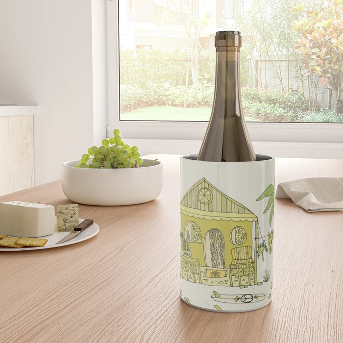 simple living costa rica pura vida // retro surf art by surfy birdy Wine Chiller Gallery Image 4