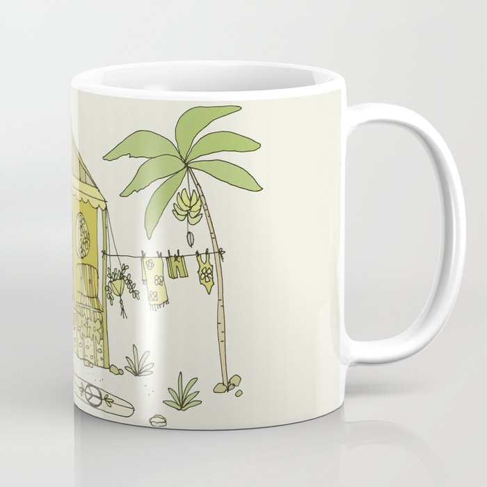 simple living costa rica pura vida // retro surf art by surfy birdy Coffee Mug Gallery Image 1