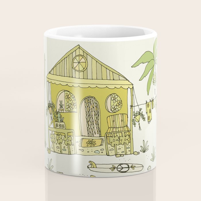 simple living costa rica pura vida // retro surf art by surfy birdy Coffee Mug Gallery Image 4