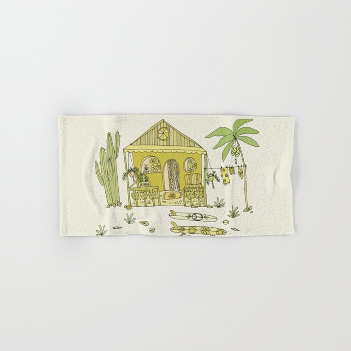 simple living costa rica pura vida // retro surf art by surfy birdy Bath Towel Gallery Image 1