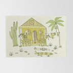 simple living costa rica pura vida // retro surf art by surfy birdy Rug Gallery Image 2