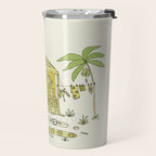 simple living costa rica pura vida // retro surf art by surfy birdy Travel Mug Gallery Image 2
