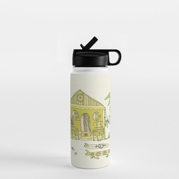 simple living costa rica pura vida // retro surf art by surfy birdy Water Bottle Gallery Image 1
