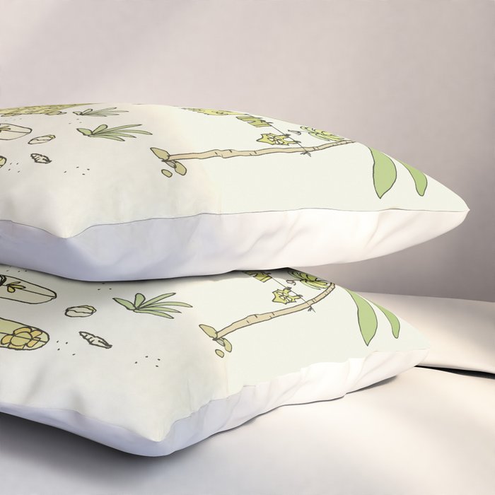 simple living costa rica pura vida // retro surf art by surfy birdy Pillow Sham Gallery Image 3