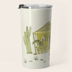 simple living costa rica pura vida // retro surf art by surfy birdy Travel Mug Gallery Image 3