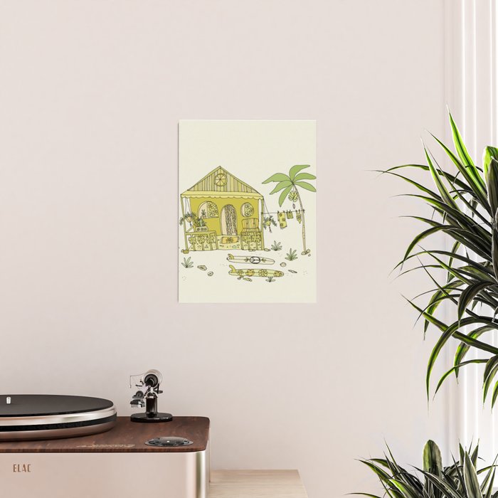 simple living costa rica pura vida // retro surf art by surfy birdy Poster Gallery Image 2