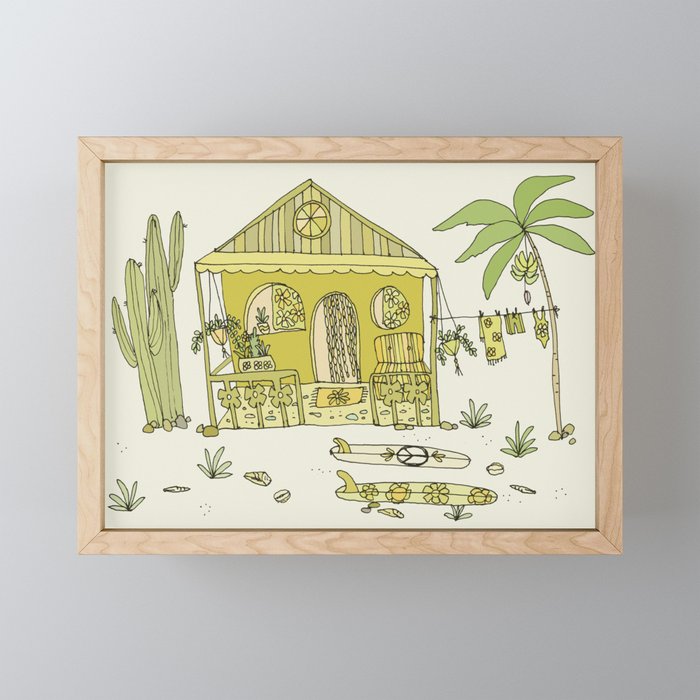 simple living costa rica pura vida // retro surf art by surfy birdy Mini Art Print Gallery Image 1