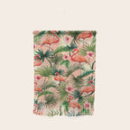 Pink flamingoes, tropical palm leaves, retro, Hollywood style,  Wall Hanging Gallery Image 1