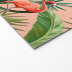 Pink flamingoes, tropical palm leaves, retro, Hollywood style,  Welcome Mat Gallery Image 2